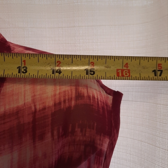 LuLaRoe Red and Pink Wrap Tunic with Mandarin Collar - Picture 3 of 7